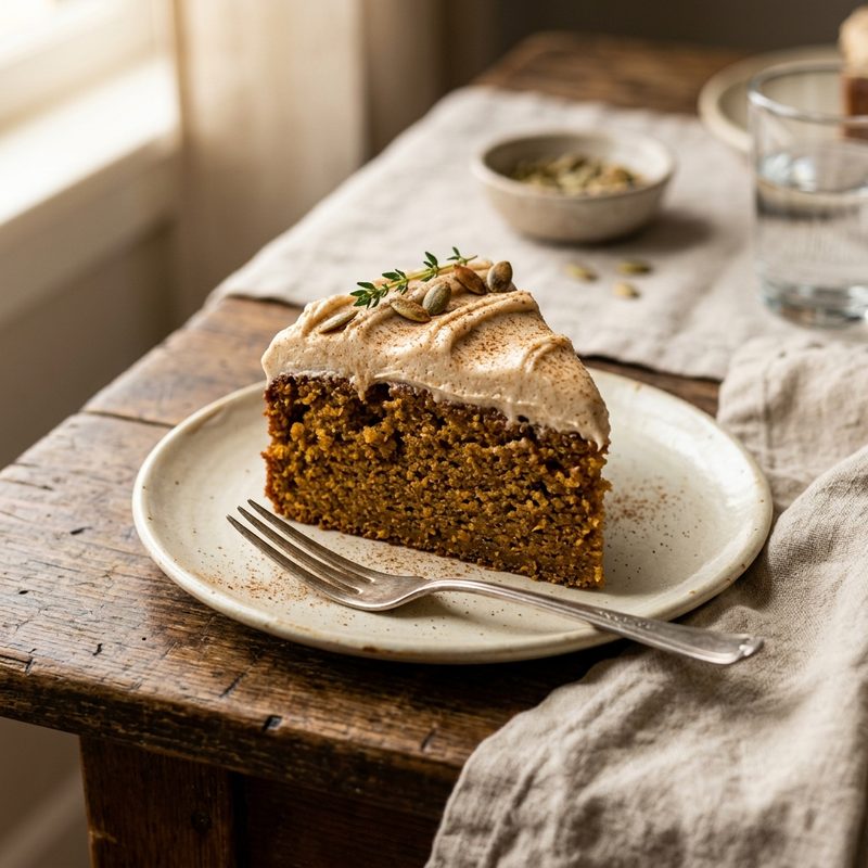 Brown Butter Pumpkin Cake with Honey Cinnamon Frosting
