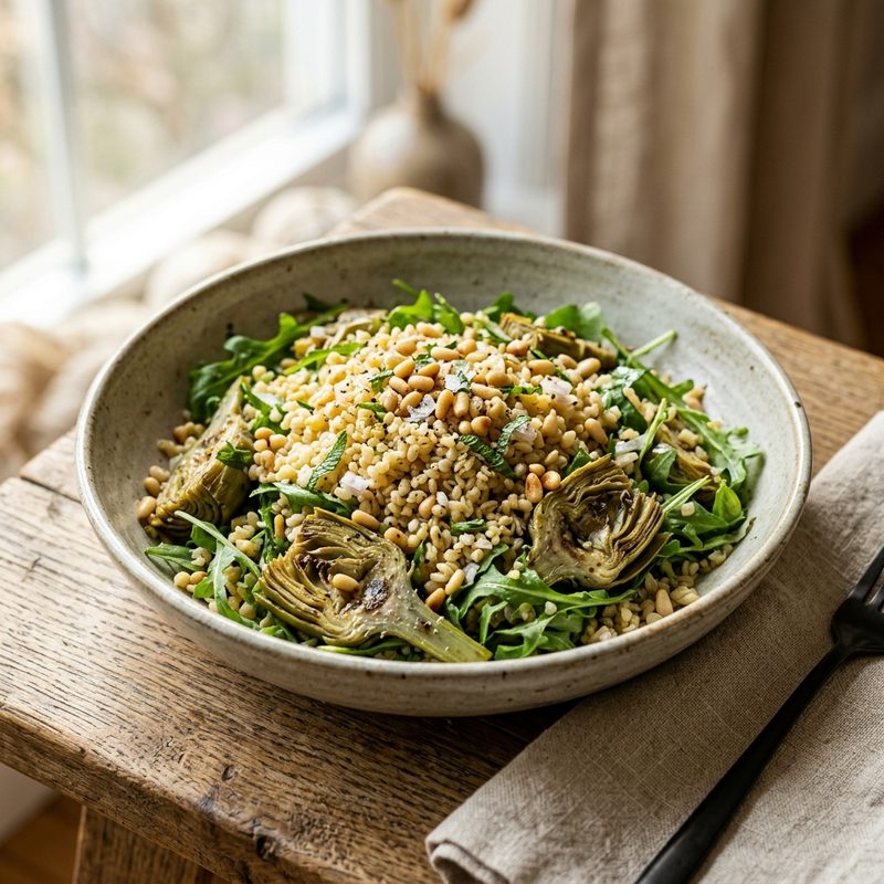 Bulgur Salad with Arugula and Baby Artichokes