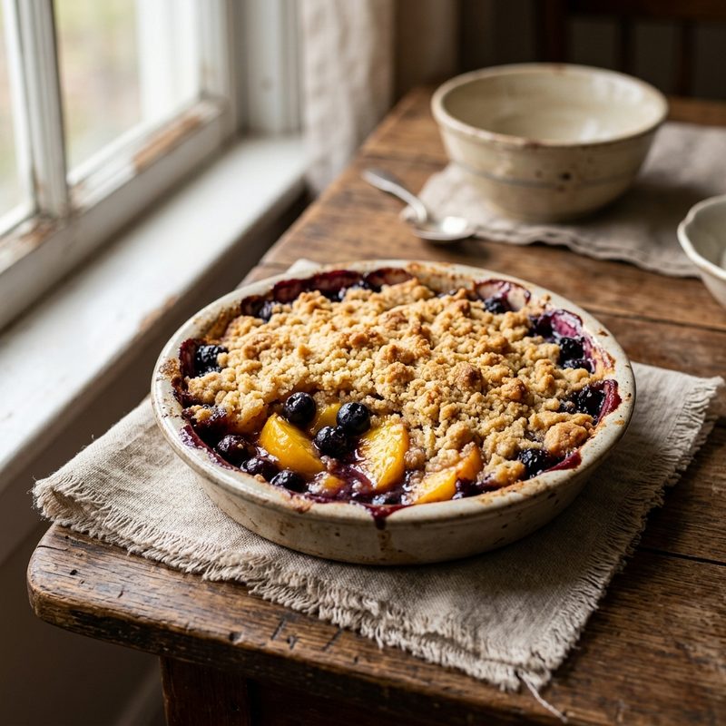 Grain-Free Peach and Blueberry Cobbler