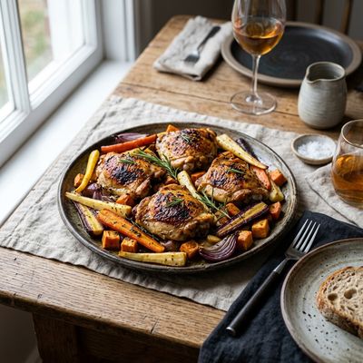 Baked Chicken Thighs with Root Vegetables