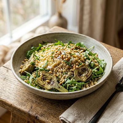 Bulgur Salad with Arugula and Baby Artichokes